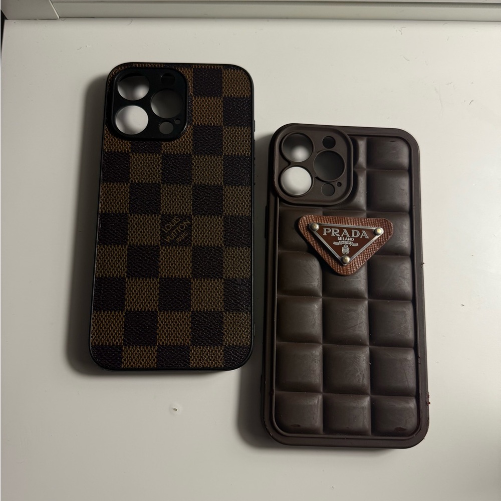 16 pro max Prada and Louis Vuitton Brown Phone Cases SOLD SEPARATELY